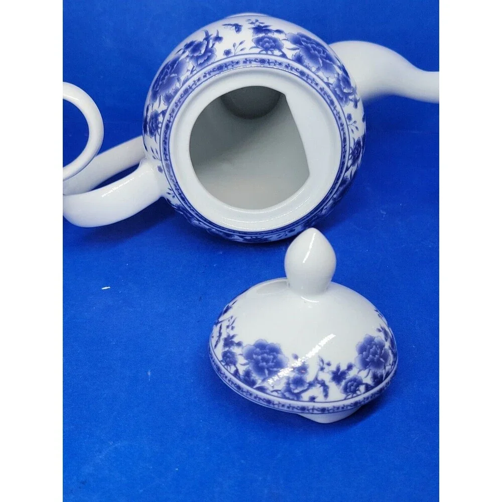 Baum Brothers Formalities Blue Rose Coffee Pot  Sugar & Creamer Set
